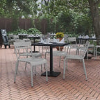 Indoor/Outdoor Commercial Grade Modern Metal Slat Barstools (Set of 4)