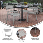 Indoor/Outdoor Commercial Grade Modern Metal Slat Barstools (Set of 4)