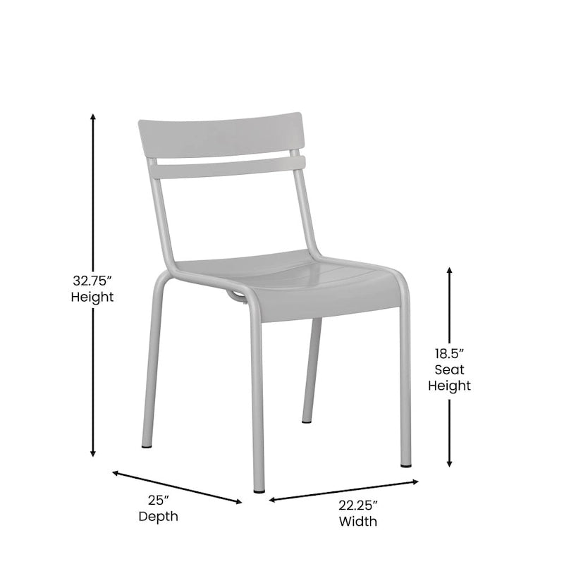 Indoor/Outdoor Commercial Grade Modern Metal Slat Barstools (Set of 4)