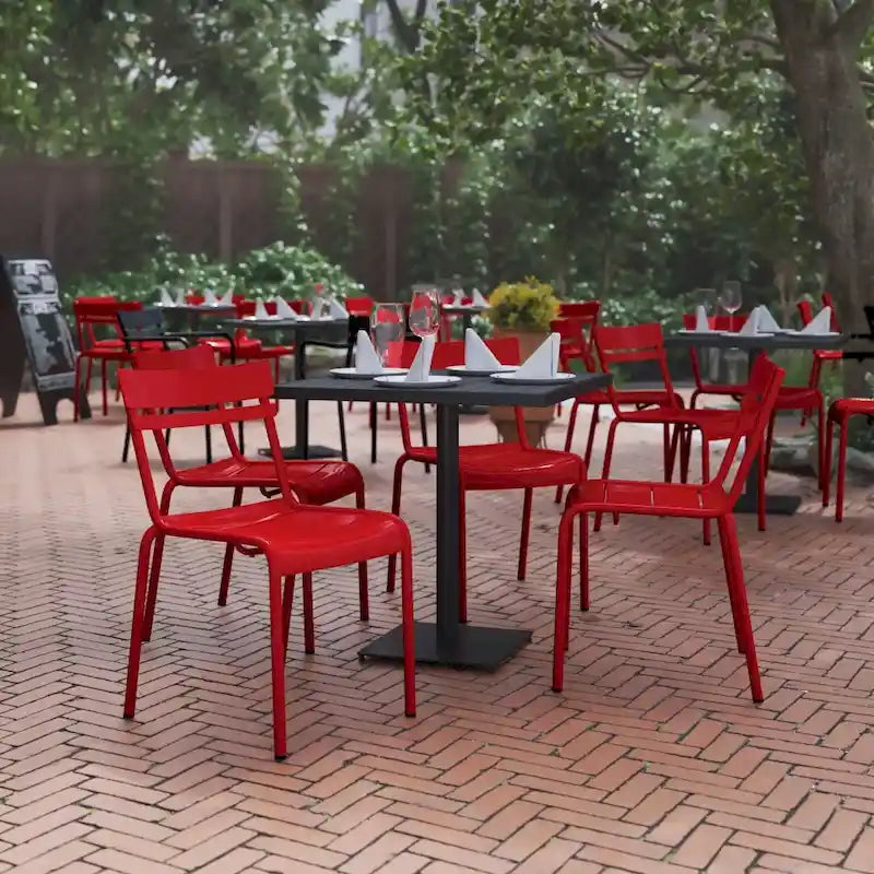 Indoor/Outdoor Commercial Grade Modern Metal Slat Barstools (Set of 4)