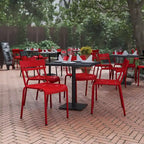 Indoor/Outdoor Commercial Grade Modern Metal Slat Barstools (Set of 4)
