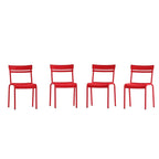Indoor/Outdoor Commercial Grade Modern Metal Slat Barstools (Set of 4)