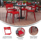 Indoor/Outdoor Commercial Grade Modern Metal Slat Barstools (Set of 4)