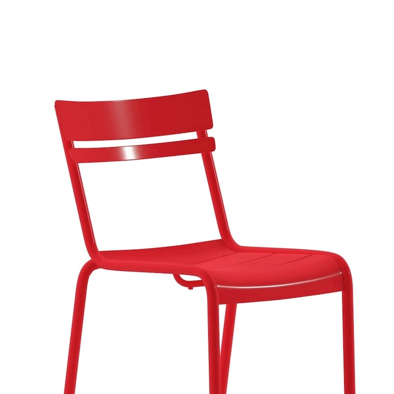 Indoor/Outdoor Commercial Grade Modern Metal Slat Barstools (Set of 4)