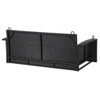 Outdoor 2-Person Wicker Porch Swing Bench with Cushion