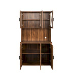Pantry Storage Cabinet with Glass Doors - N/A