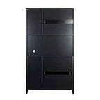Pantry Storage Cabinet with Glass Doors - N/A