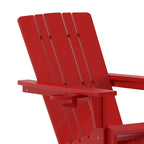 Set of 4 Commercial All-Weather Adirondack Chairs with Cupholders
