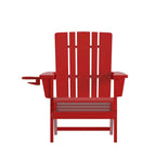 Set of 4 Commercial All-Weather Adirondack Chairs with Cupholders