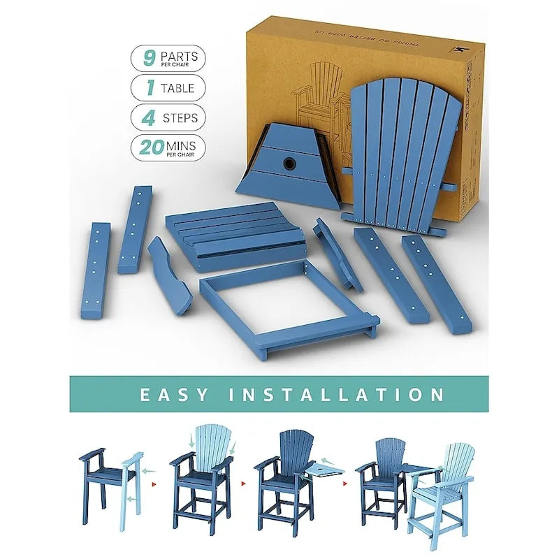 HIPS Plastic Barstool Adirondack Chair
