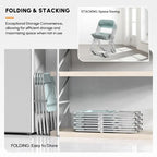 2PC Folding Stackable Acrylic Chair Transparent