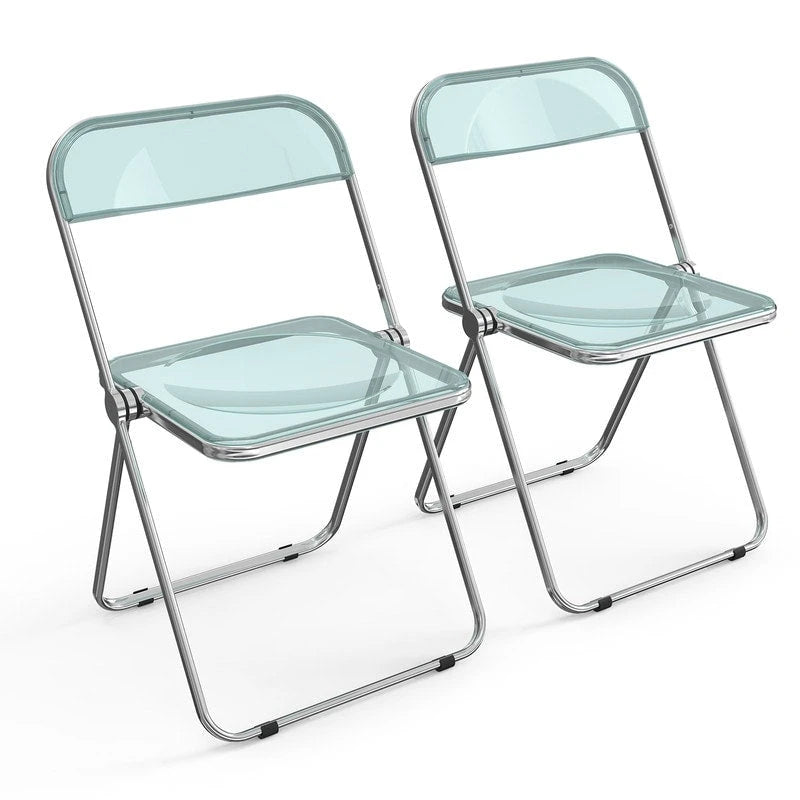 2PC Folding Stackable Acrylic Chair Transparent