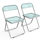 2PC Folding Stackable Acrylic Chair Transparent
