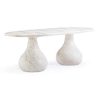 Smooch Concrete Indoor / Outdoor Pedestal 87 inch Oval Dining Table