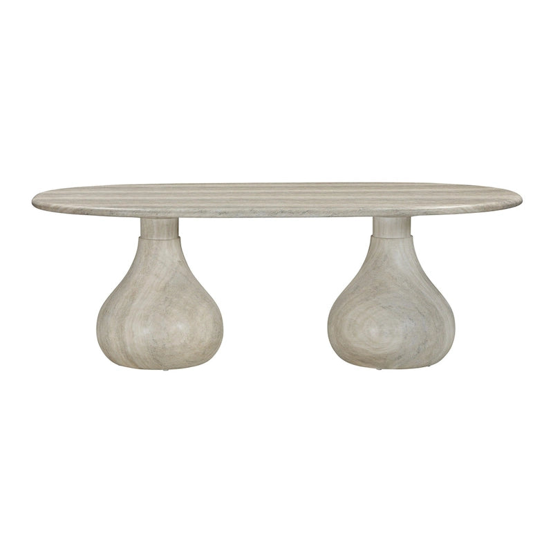 Smooch Concrete Indoor / Outdoor Pedestal 87 inch Oval Dining Table