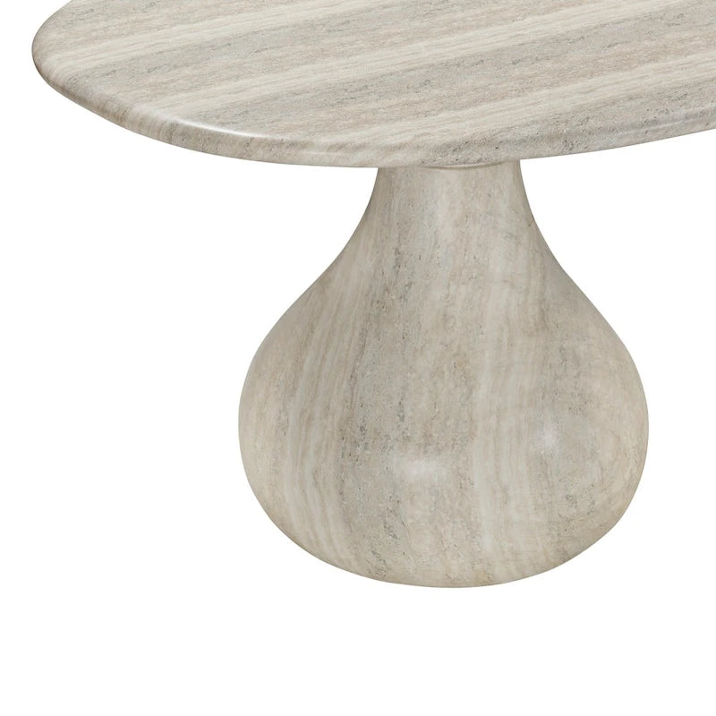 Smooch Concrete Indoor / Outdoor Pedestal 87 inch Oval Dining Table