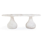 Smooch Concrete Indoor / Outdoor Pedestal 87 inch Oval Dining Table