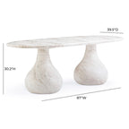 Smooch Concrete Indoor / Outdoor Pedestal 87 inch Oval Dining Table
