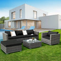 Costway 6PC Grey Rattan Patio Set