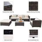 Costway 6PC Grey Rattan Patio Set