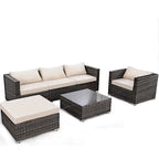 Costway 6PC Grey Rattan Patio Set
