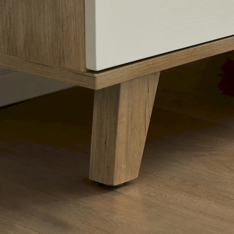 Modern White Storage Solid Wood Handle Drawer Side Cabinet