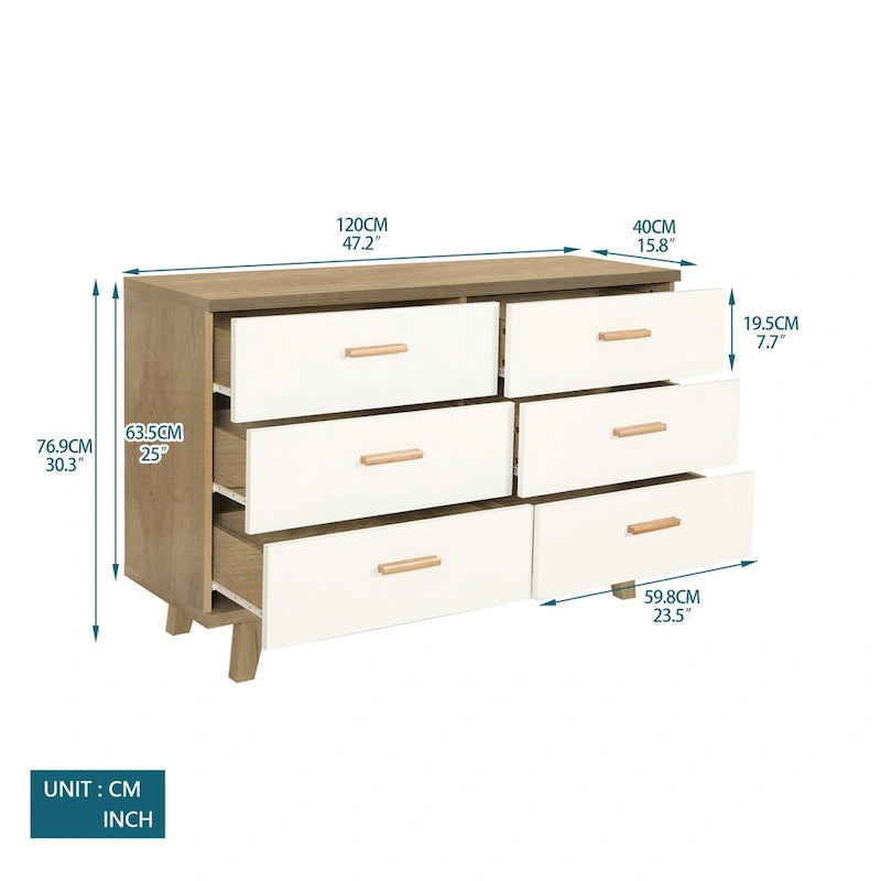 Modern White Storage Solid Wood Handle Drawer Side Cabinet