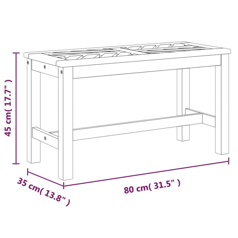 vidaXL Patio Bench Solid Wood Acacia