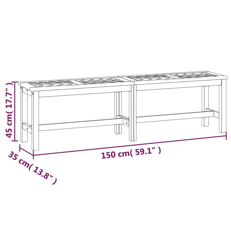 vidaXL Patio Bench Solid Wood Acacia