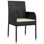 vidaXL Patio Chairs with Cushions 2 pcs Poly Rattan Black