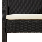 vidaXL Patio Chairs with Cushions 2 pcs Poly Rattan Black