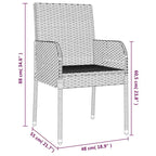 vidaXL Patio Chairs with Cushions 2 pcs Poly Rattan Black