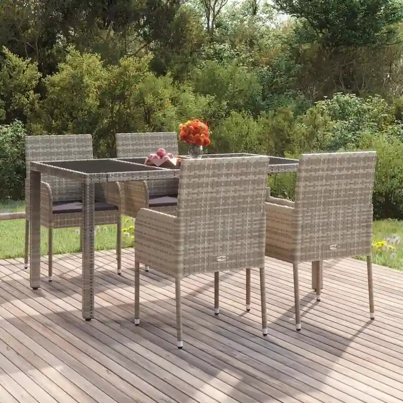 vidaXL Patio Chairs with Cushions 2 pcs Poly Rattan Black