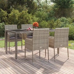 vidaXL Patio Chairs with Cushions 2 pcs Poly Rattan Black