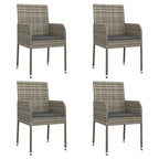 vidaXL Patio Chairs with Cushions 2 pcs Poly Rattan Black
