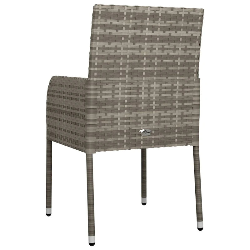 vidaXL Patio Chairs with Cushions 2 pcs Poly Rattan Black