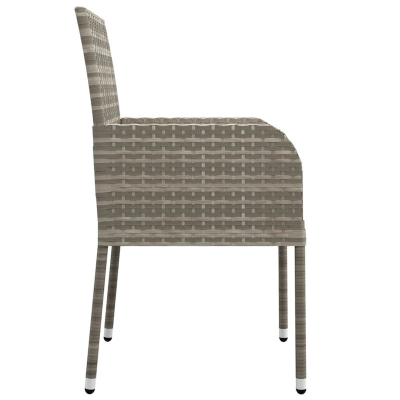 vidaXL Patio Chairs with Cushions 2 pcs Poly Rattan Black