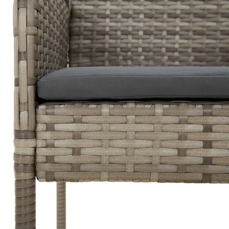 vidaXL Patio Chairs with Cushions 2 pcs Poly Rattan Black