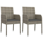 vidaXL Patio Chairs with Cushions 2 pcs Poly Rattan Black