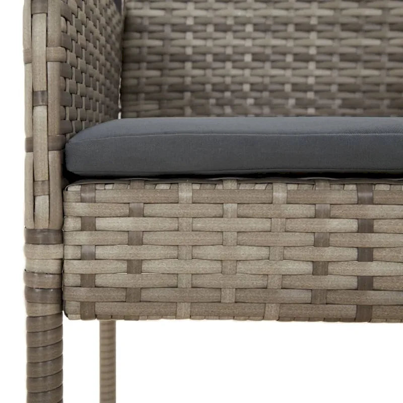 vidaXL Patio Chairs with Cushions 2 pcs Poly Rattan Black