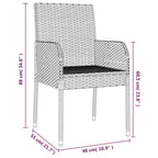 vidaXL Patio Chairs with Cushions 2 pcs Poly Rattan Black