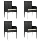 vidaXL Patio Chairs with Cushions 2 pcs Poly Rattan Black