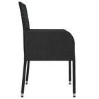 vidaXL Patio Chairs with Cushions 2 pcs Poly Rattan Black