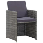 vidaXL Patio Dining Set 9 Piece Outdoor Table and Chair Poly Rattan Furniture - 42.9  x 42.9  x 29.1