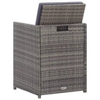 vidaXL Patio Dining Set 9 Piece Outdoor Table and Chair Poly Rattan Furniture - 42.9  x 42.9  x 29.1
