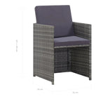 vidaXL Patio Dining Set 9 Piece Outdoor Table and Chair Poly Rattan Furniture - 42.9  x 42.9  x 29.1