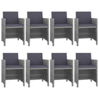 vidaXL Patio Dining Set 9 Piece Outdoor Table and Chair Poly Rattan Furniture - 42.9  x 42.9  x 29.1