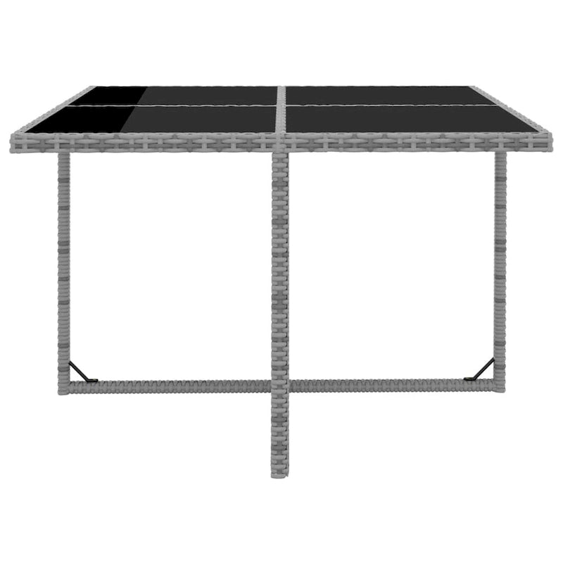 vidaXL Patio Dining Set 9 Piece Outdoor Table and Chair Poly Rattan Furniture - 42.9  x 42.9  x 29.1