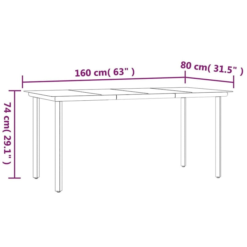 vidaXL Patio Dining Set Outdoor Dining Set Table and Chair Set for Garden