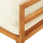 vidaXL Patio Sun Lounger with Cushions Modular Sofa Tea Table Solid Acacia Wood